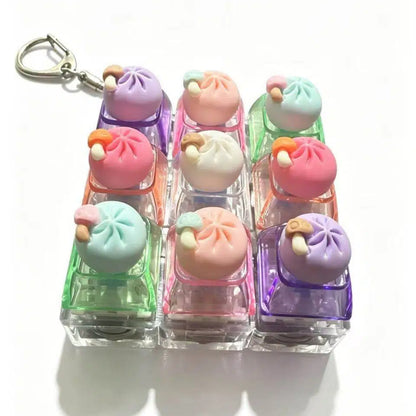 Mini Dumpling Fidget Charm Keychain Cute 3x3 Pop Fun Stress Relief Accessory