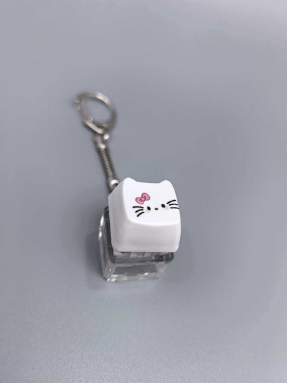 Cat Keycap Fidget Keychain Keyboard Key Popper Stress Relief Toy, Fun Desk Accessory & Gift