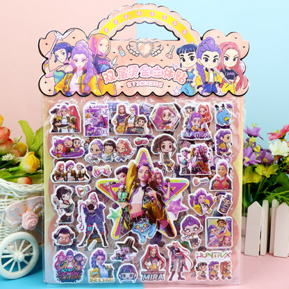 K-Pop Demon Hunters 3D Puffy Stickers Kids Cartoon Layered DIY Anime Movie Merchandise Stickers