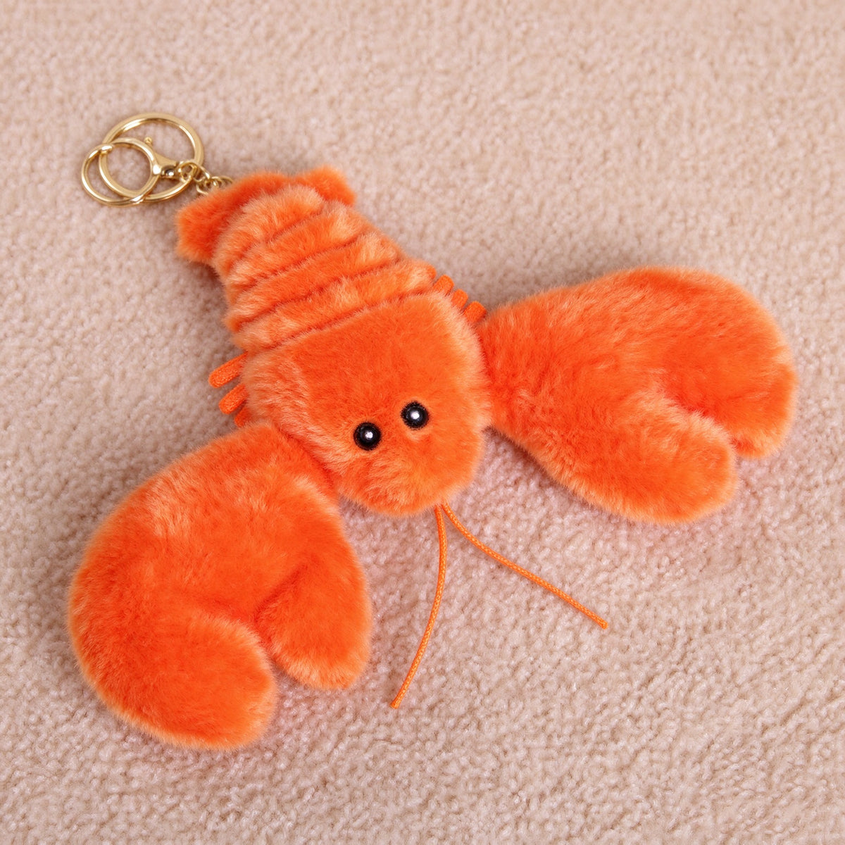 Cute Plush Lobster Keychain – Soft Fuzzy Bag Charm & Gift