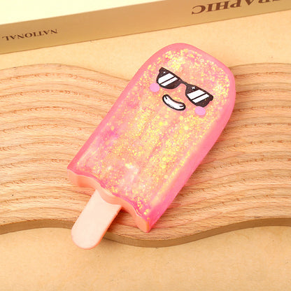 Glitter Popsicle Squishy Stress Relief Soft Squeeze Fidget Sensory Toy