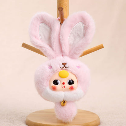 Easter Long-eared Bunny Plush Key Chain Vinyl Plush Rabbit Bag Charm Collectible Doll