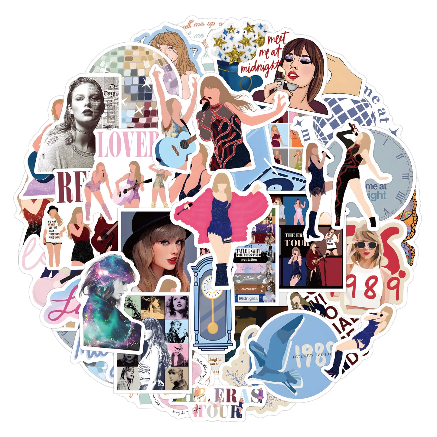 Taylor Swift Sticker Pack The Life of a Showgirl Album Graffiti Stickers Concert & Album Collection Laptop/Luggage Decals