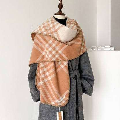 Women's Plaid Scarf, Soft Cashmere Feel Winter Wrap for Autumn & Winter