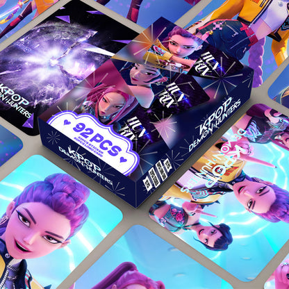 Kpop Demon Hunters Holographic Photocard Set Double-Sided LOMO Cards Mini Stickers & Collectible Flash Cards