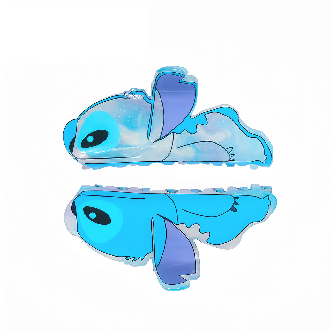 Cartoon Blue Alien Character Stitch Acrylic Hair Claw Clip for Girls Trendy Fan Merch Accessory