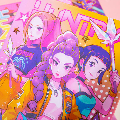 K-POP Demon Hunters Magnetic Closure Cartoon Anime Notebook 32K Bullet Journal Planner Office Supplies