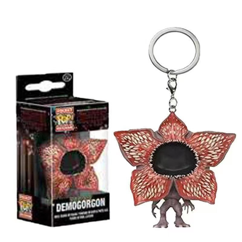 Stranger Things 5 Demogorgon Dustin & Steve Keychain – TV Series Character Key Ring