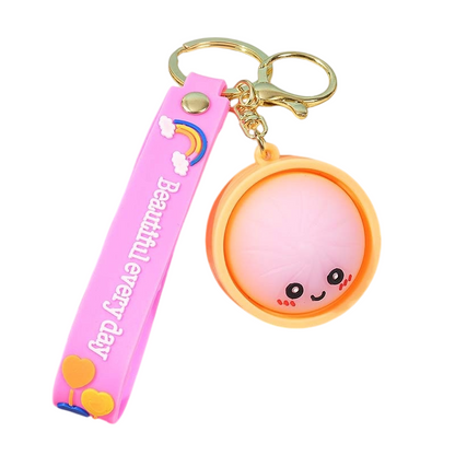 Cute Squishy Bun Keychain – Pressable Fidget Stress Relief Toy