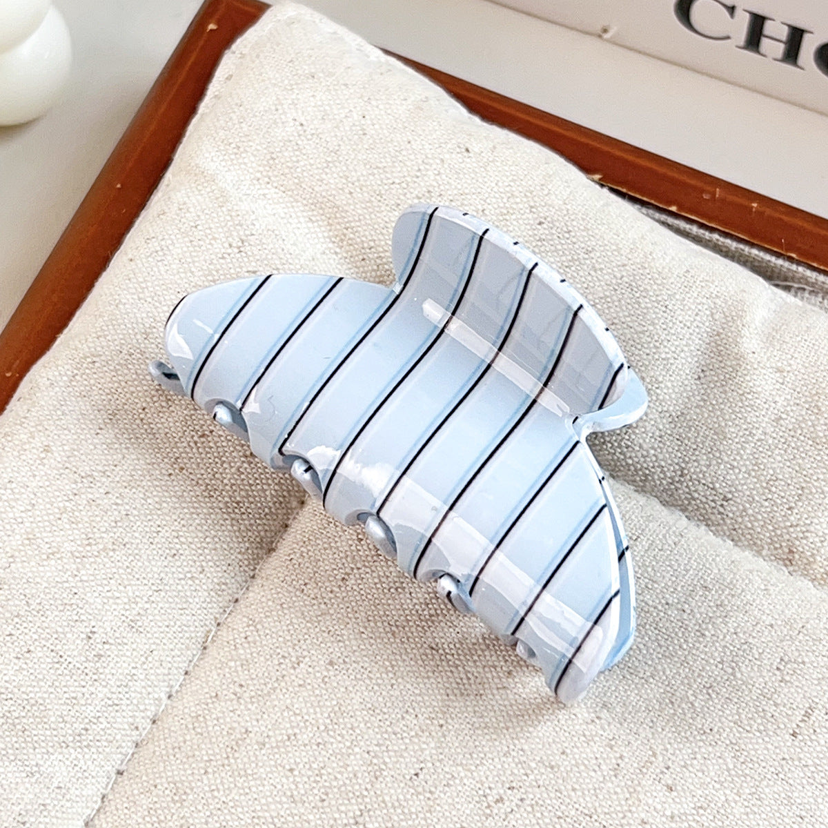 Colorful Pastel Striped Hair Claw Clip  for Women, Everyday Hair Accessory