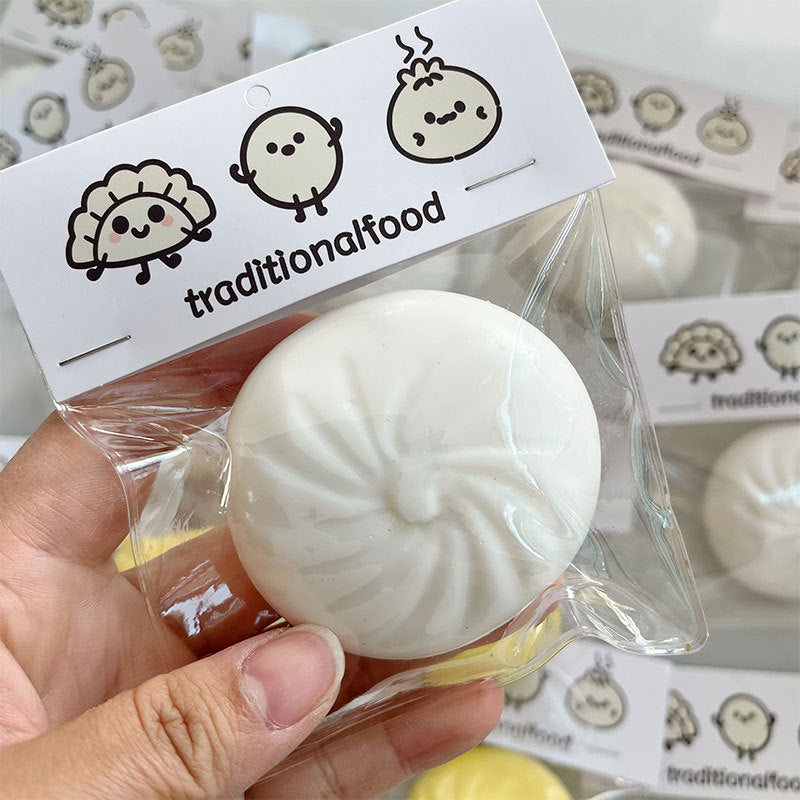 Simulation Steamed Buns Dumplings Squishy Bagged Slow Rising Stress Relief Squeeze Toy