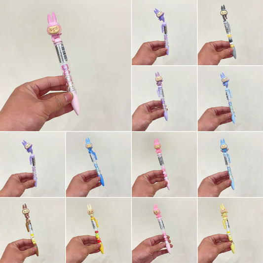 Silicone Yoga Labubu Decorative Ballpoint Pens Multi-Color Options Stationery for School & Office