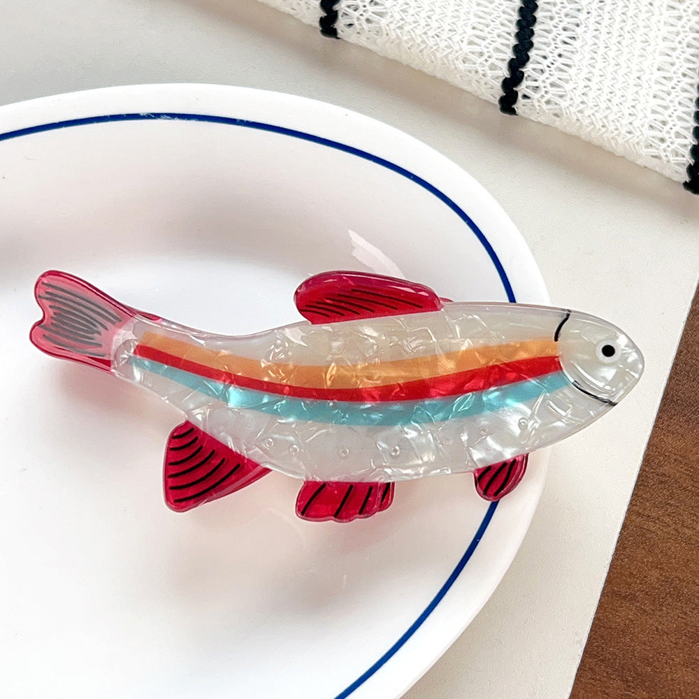 Fish Hair Clip Claw Ocean-Inspired Hair Barrette Statement Hair Accessory for Women & Girls