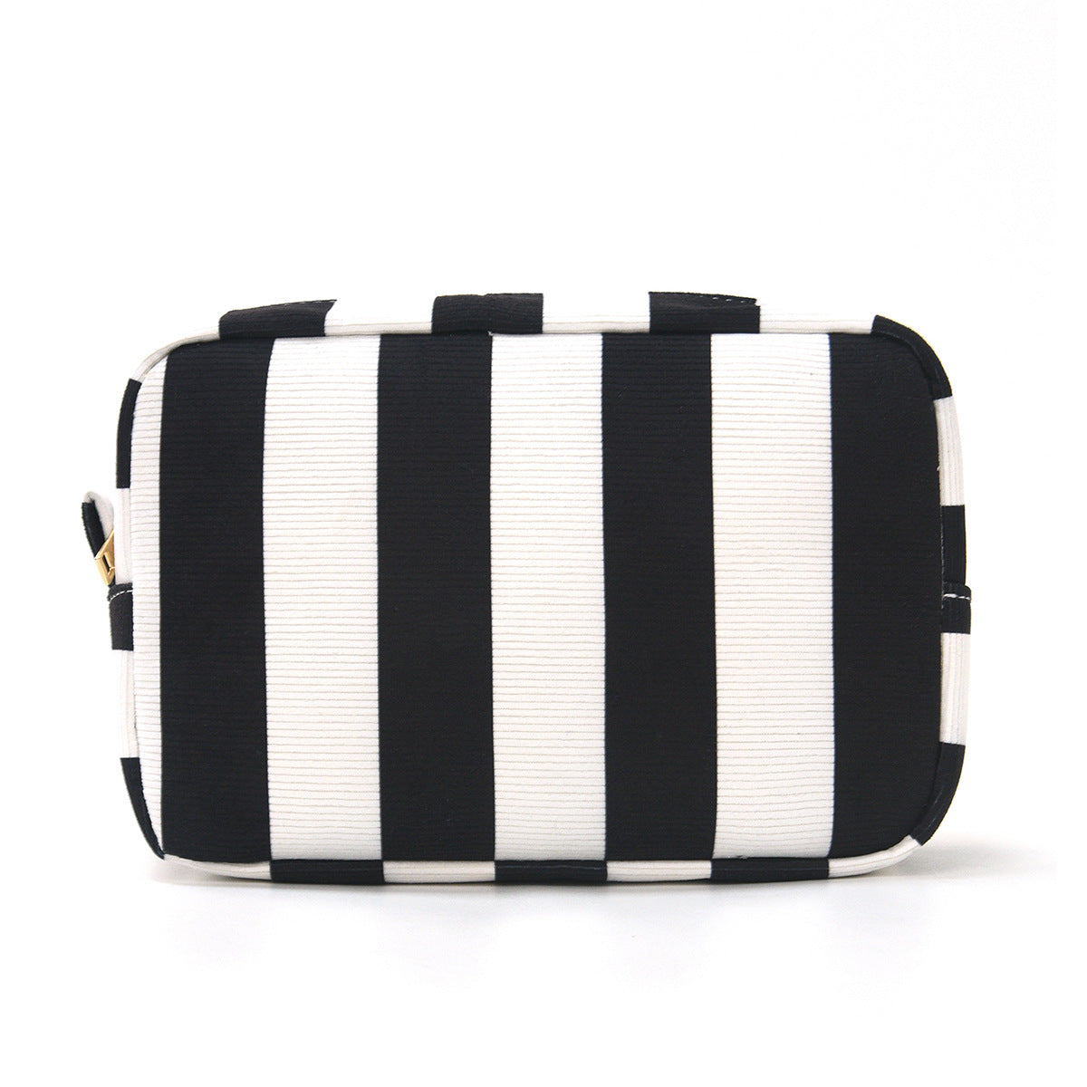 Corduroy Striped Makeup Pouch Travel Toiletry Bag