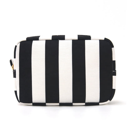 Corduroy Striped Makeup Pouch Travel Toiletry Bag