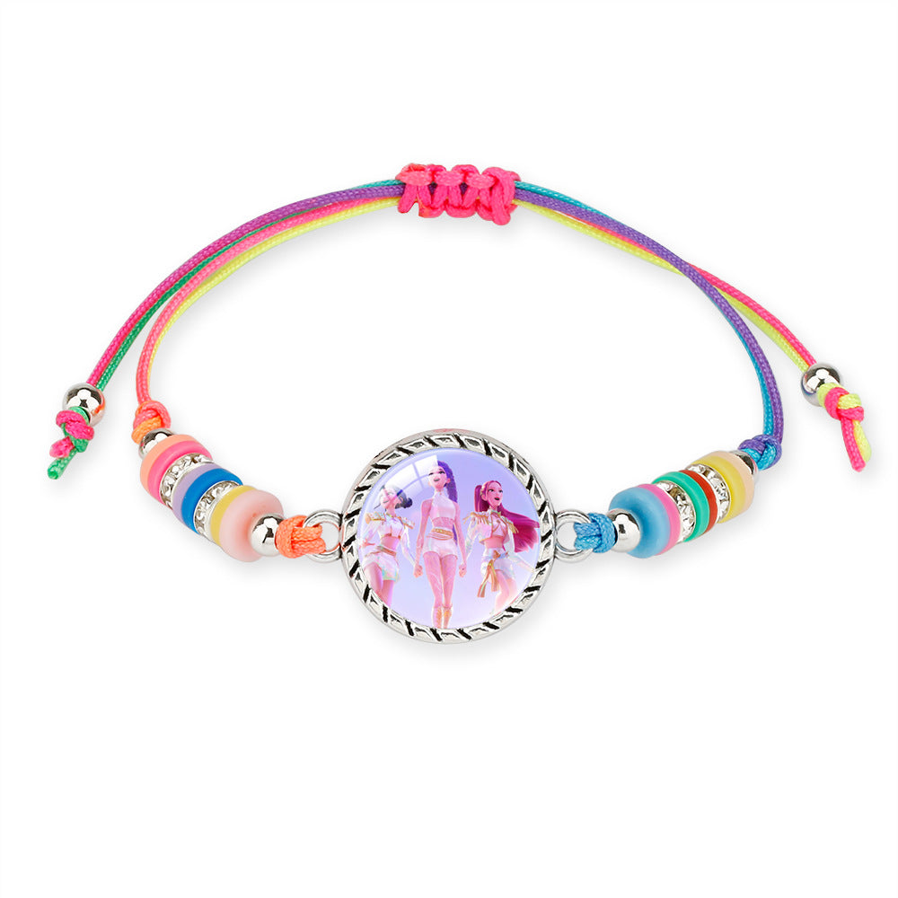 KPOP Demon Hunter Colorful Beaded Bracelet – Boho Adjustable Polymer Clay Charm Bracelet