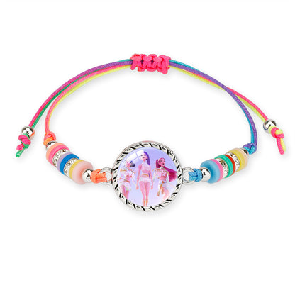 KPOP Demon Hunter Colorful Beaded Bracelet – Boho Adjustable Polymer Clay Charm Bracelet