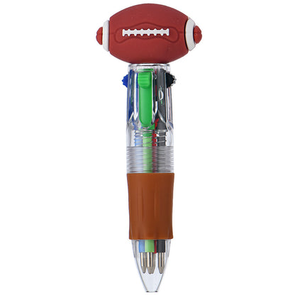 Mini 4-Color Ballpoint Pen with Sports Ball Top (Soccer, Basketball, Football)Click Retractable Planner Pen