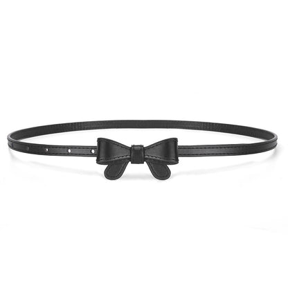 Bow Waist Belt for Girls Simple Fashion Pin Buckle Leather Belt