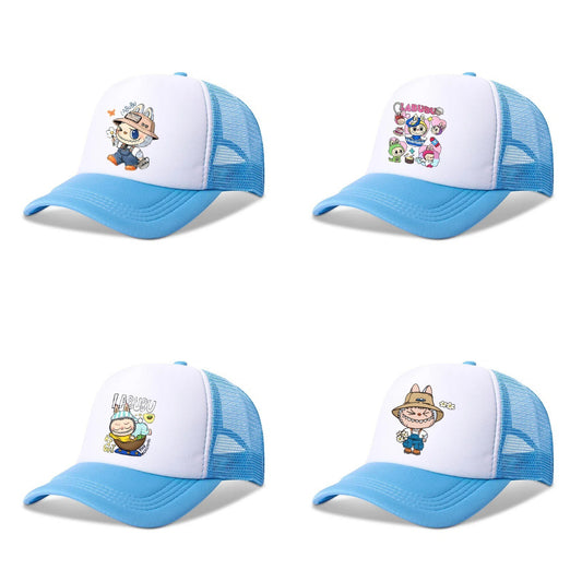 Boys Labubu Printed Baseball Cap Trucker Hat with Mesh Back