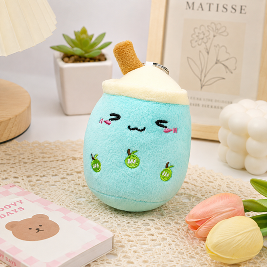 Cute Boba Tea Plush Keychain – Kawaii Bubble Tea Bag Charm & Soft Plush Pendant