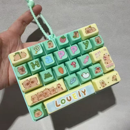 Back to School Keyboard Fidget Toy – Mini Mechanical Keyboard Stress Relief Toy, Colorful Keycap Sensory Toy (Multiple Styles)