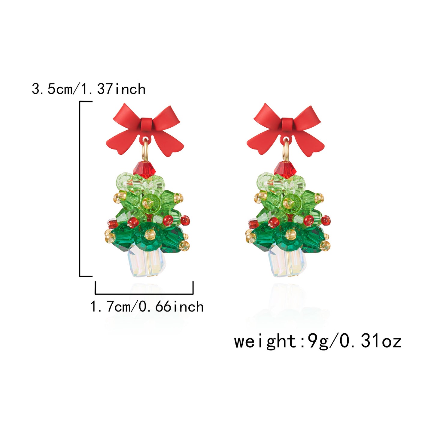 2025 Christmas New Design Velvet Bow Earrings Elegant Large Bow and Christmas Tree Festive Statement Earrings