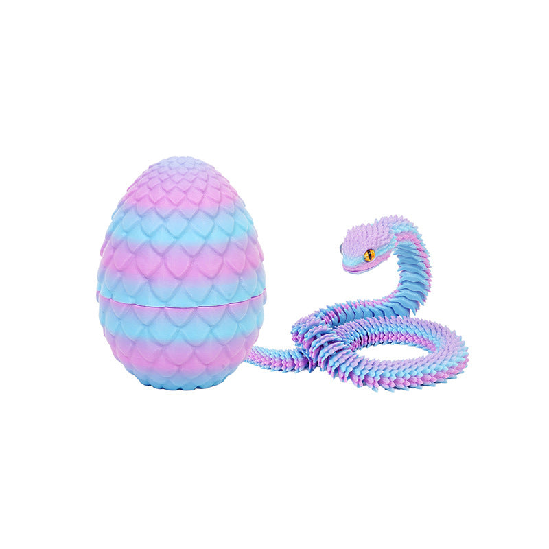 3D Printed Dragon Egg Fidget Toy with Articulated Dragon – Colorful Sensory Stress Relief Toy & Collectible Gift