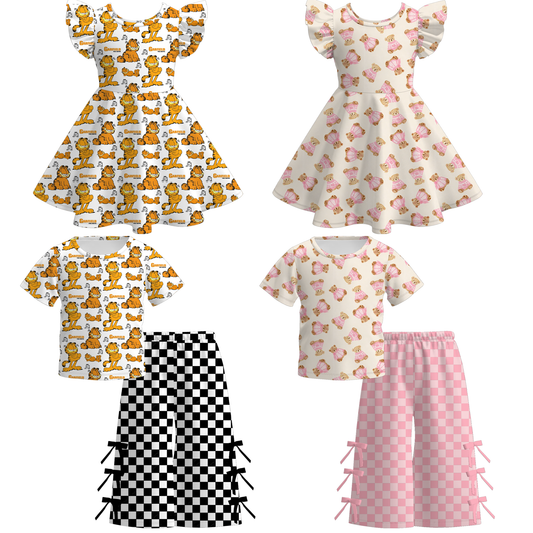 2026 Summer Cat Bear Cartoon Print Fashion Outfits Collection