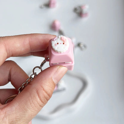 Food Keycap Fidget Pressable Keyboard Keychain Charm with Cookie & Dumpling Designs