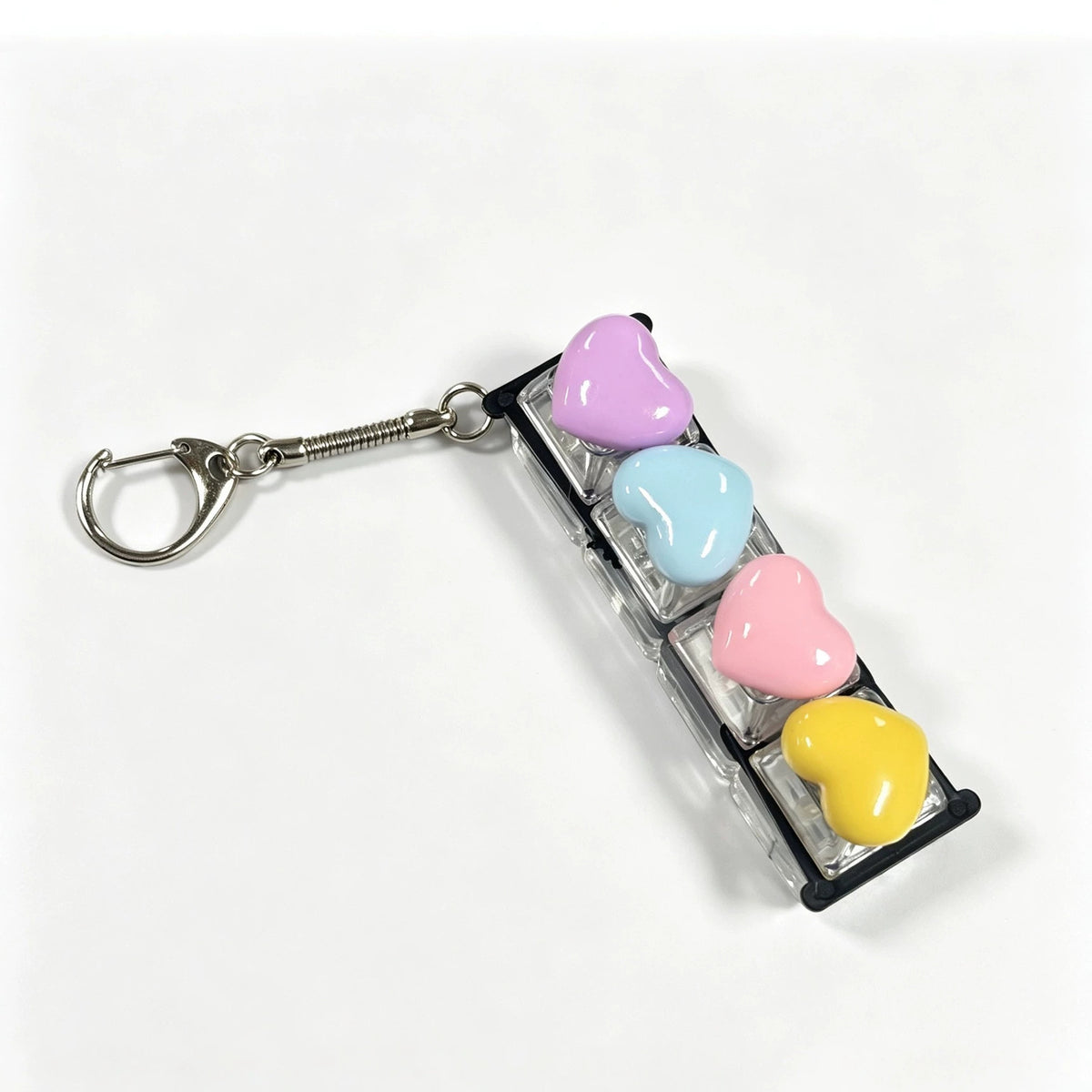 Heart Button Fidget Keychain – Clicker Sensory Bag Charm
