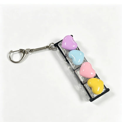 Heart Button Fidget Keychain – Clicker Sensory Bag Charm