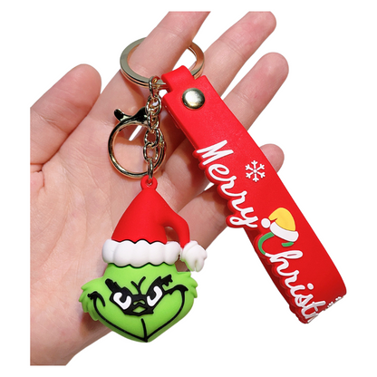 2025 Christmas Grinch Silicone Keychain Plush-Inspired Bag Charm & Accessory