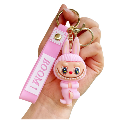 Monster Cozy Yoga Silicone Keychain Cute Cartoon Charm