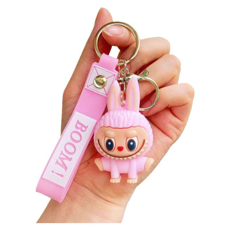 Monster Cozy Yoga Silicone Keychain Cute Cartoon Charm