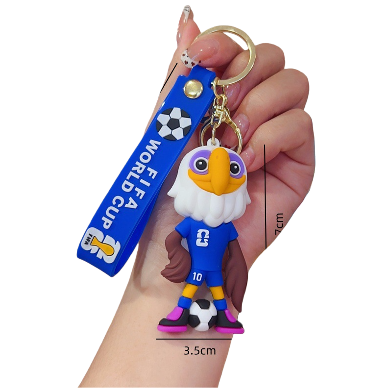 2026 World Cup Mascot Keychain Mexico USA Canada Soccer Fan Souvenir Pendant
