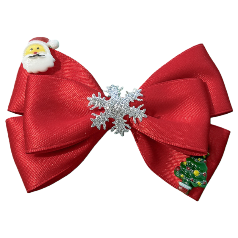 Christmas Bow Hair Clips for Girls Cute Snowflake Santa Claus Hair Barrettes Holiday Hair Accessories
