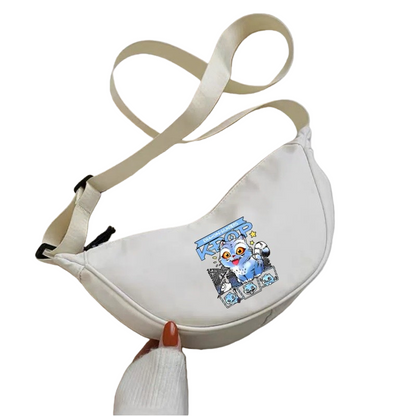 K-Pop Demon Hunters Saja Boys Print Shoulder Bag Crossbody Messenger Half-Moon Bag