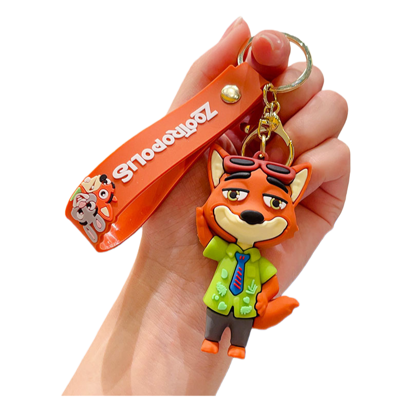 Cute Zootopia Silicone Keychain – Adorable Cartoon Bag Charm & Keyring