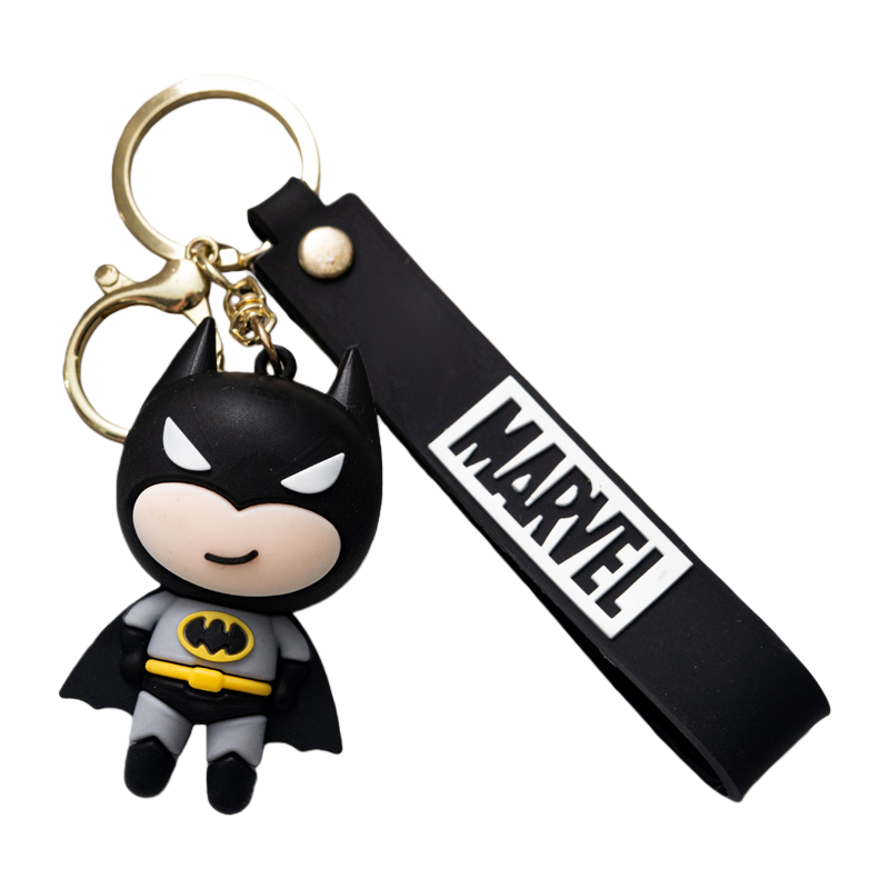 Hero-Themed Silicone Keychain for Kids – Cute Cartoon Key Ring Accessory