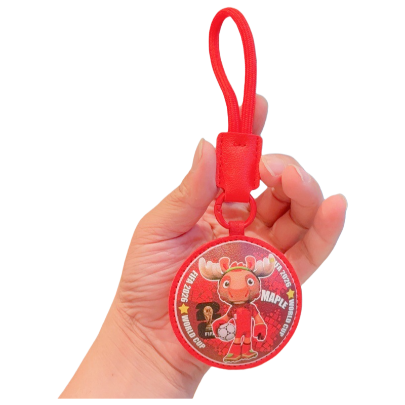 2026 World Cup Mascot Leather Keychain | Fan Accessories Bag Charm for USA–Canada–Mexico