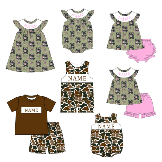 Kids Personalized Name Smock Embroidery Outfit | 2026 Spring Summer Duck Collection