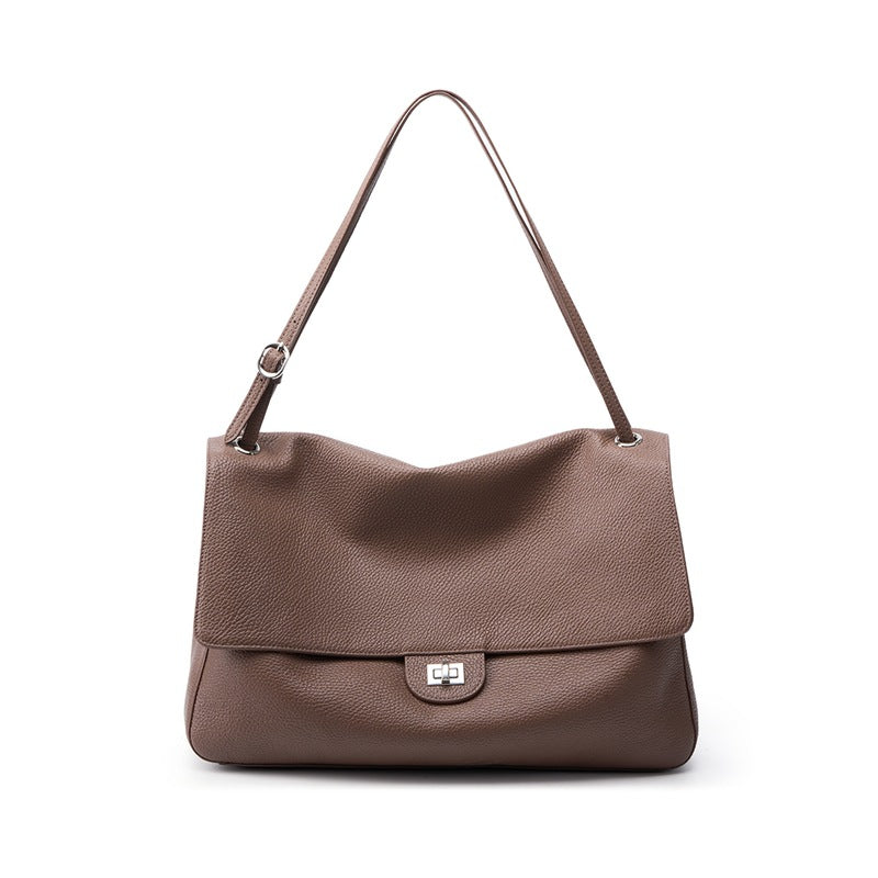 Slouchy Flap Shoulder Bag in Leather or Suede