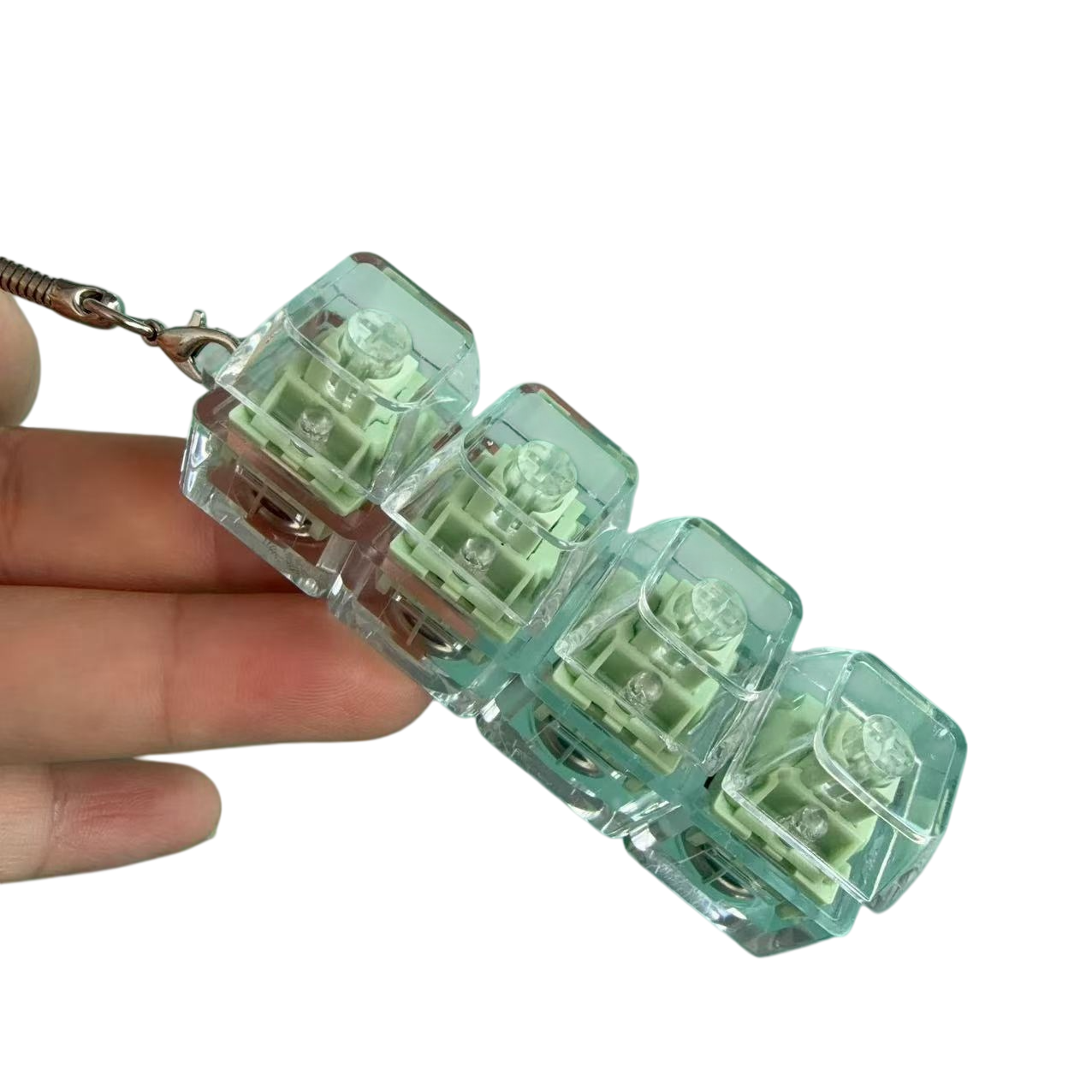 Transparent Click Button Fidget Keychain Stress Relief Multiple Colors