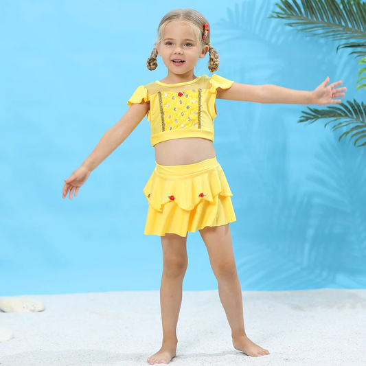 Spring/Summer Girls 2-Piece Swimsuit Princess Swimwear