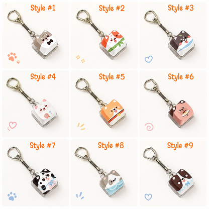 Cute Animal Dog Keycap Fidget Keychain – Pressable Bag Charm