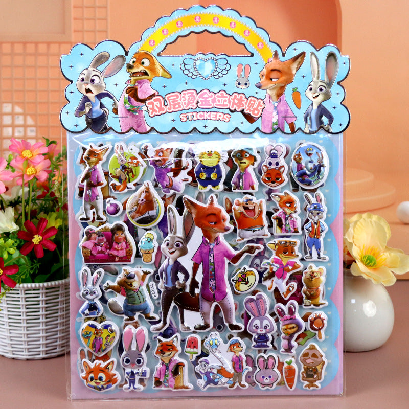Cartoon Character 3D Puffy Stickers Kids Cartoon Layered DIY Anime Movie Merchandise Stickers