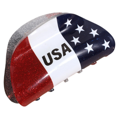 4th of July USA Flag Mini Claw Clips & Half-Moon Hair Claw Patriotic Hair Accessories