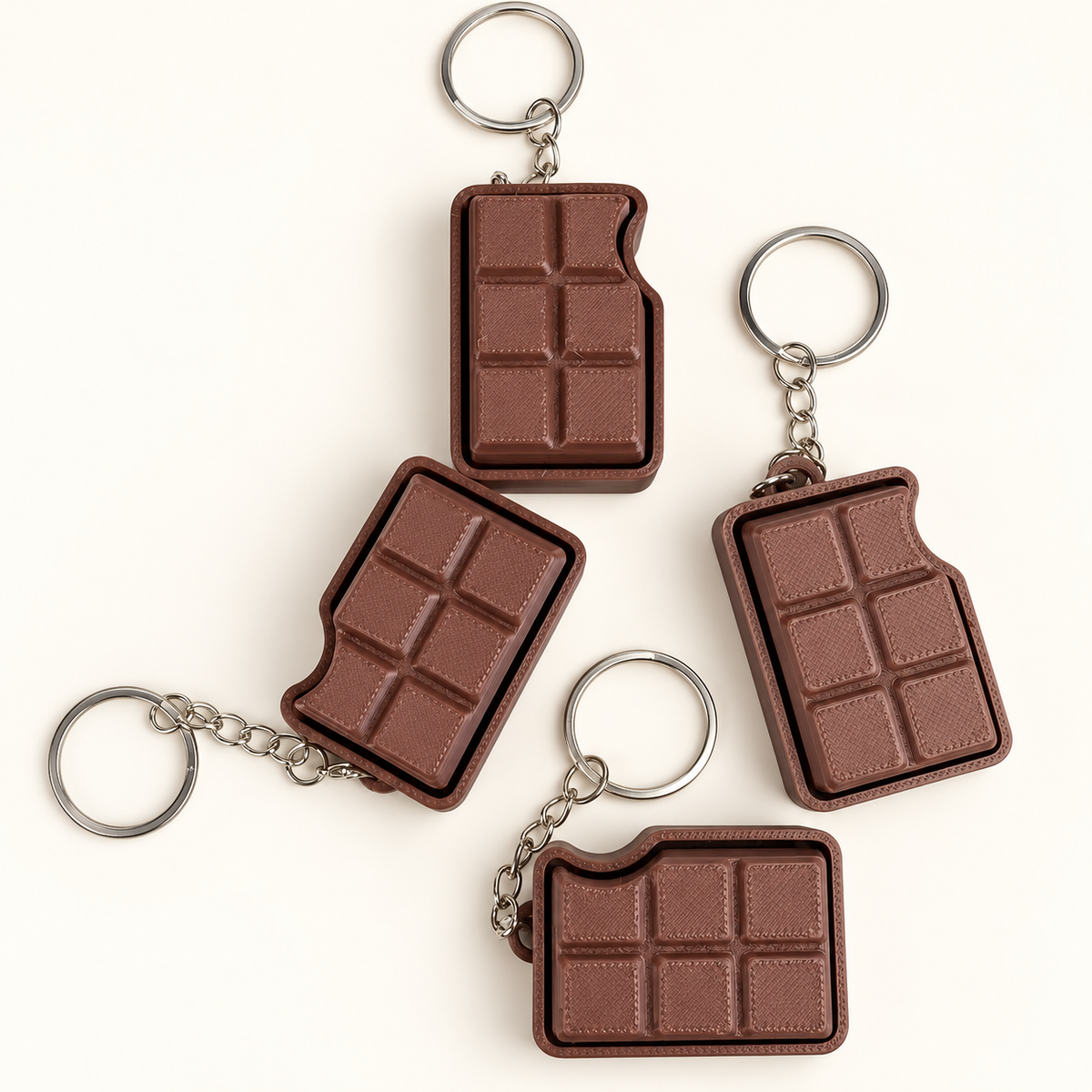 3D Printed Chocolate Bar Fidget Clicker Keychain & Bag Charm
