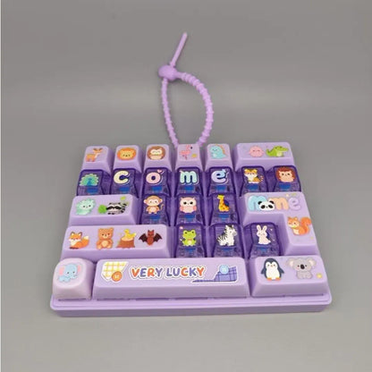 Fidget Decompression Keyboard Stress Relief Toy Colorful Keycap Sensory Charm